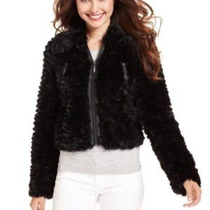 Kensie Faux Fur Zip Up Jacket - Small
